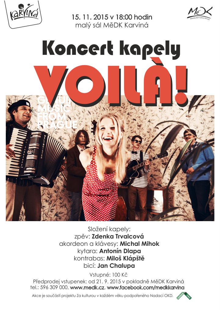 koncert kapely VOILÁ 722 s logem